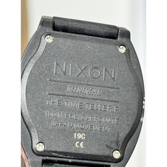 Nixon The Time Teller P Minimal Black Watch 100M Japan Movement Polycarbonate - Picture 3 of 3